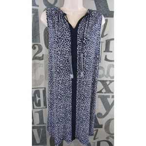 New Michael Kors Women XL Navy Blue Dress V-Neck Sleeveless Dress Stretch $98